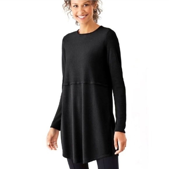 J. Jill Tops - J Jill Grace Wool Blend Black Long Sleeve Tunic Top With Empire Waist